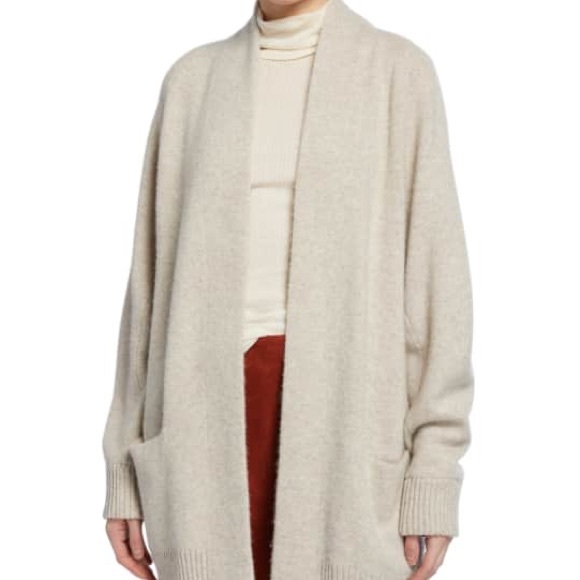 Like-New EUC VINCE Raglan Sleeve 100% Cashmere Cardigan in dove - Picture 12 of 13